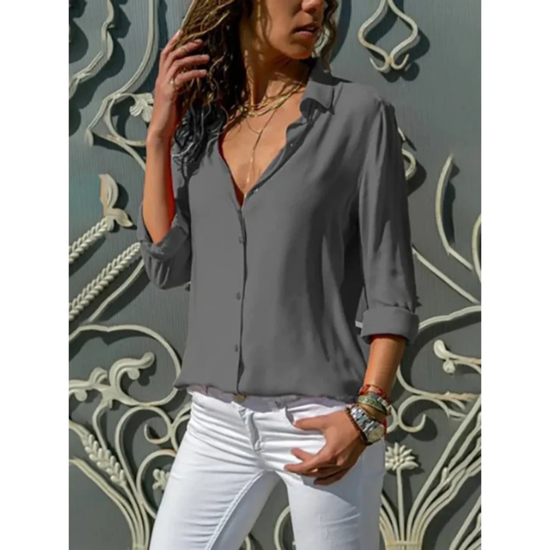 Chemise Boutonnée à Manches Longues pour Femme - Emilia Lane