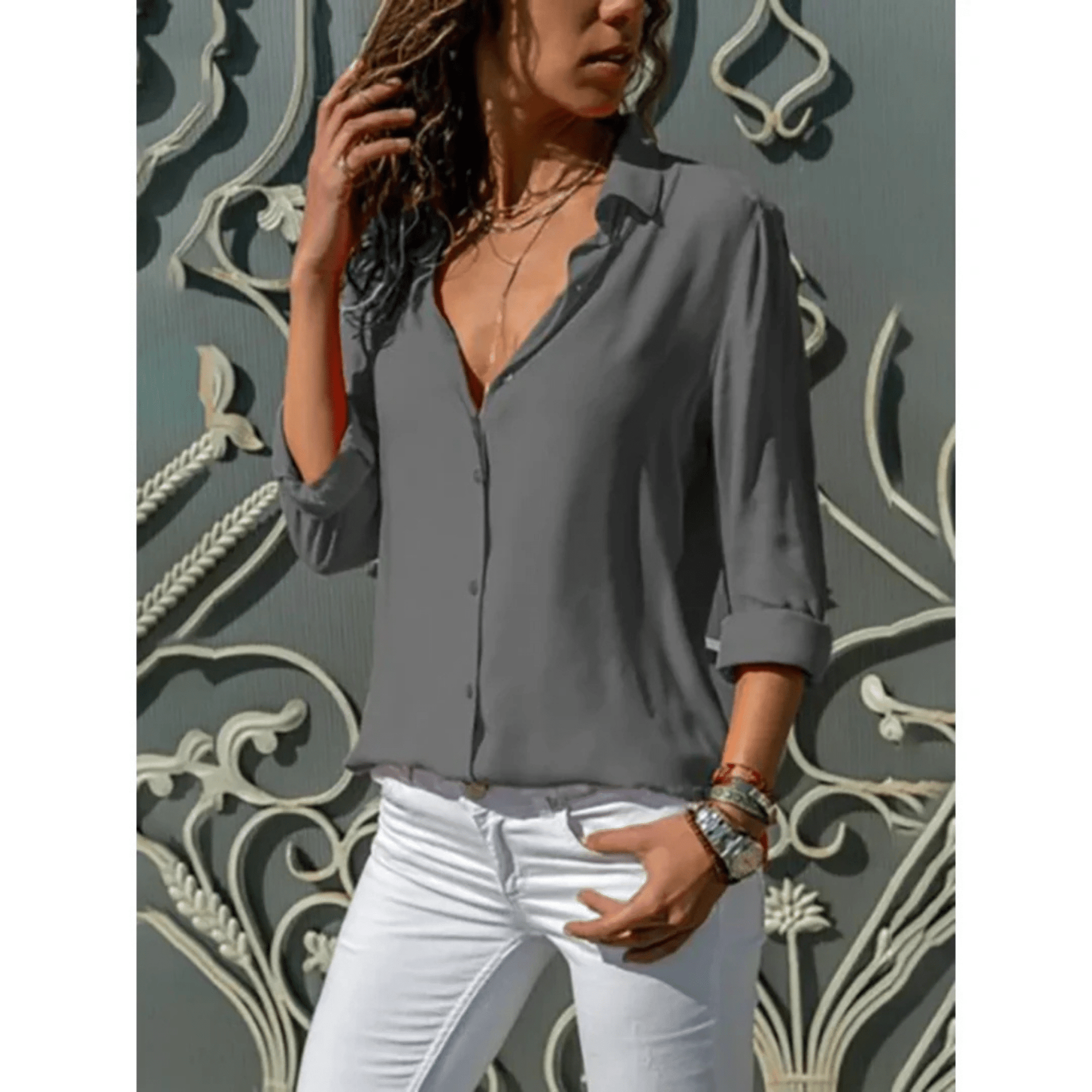 Chemise en coton à manches longues pour Femme - Emilia Lane