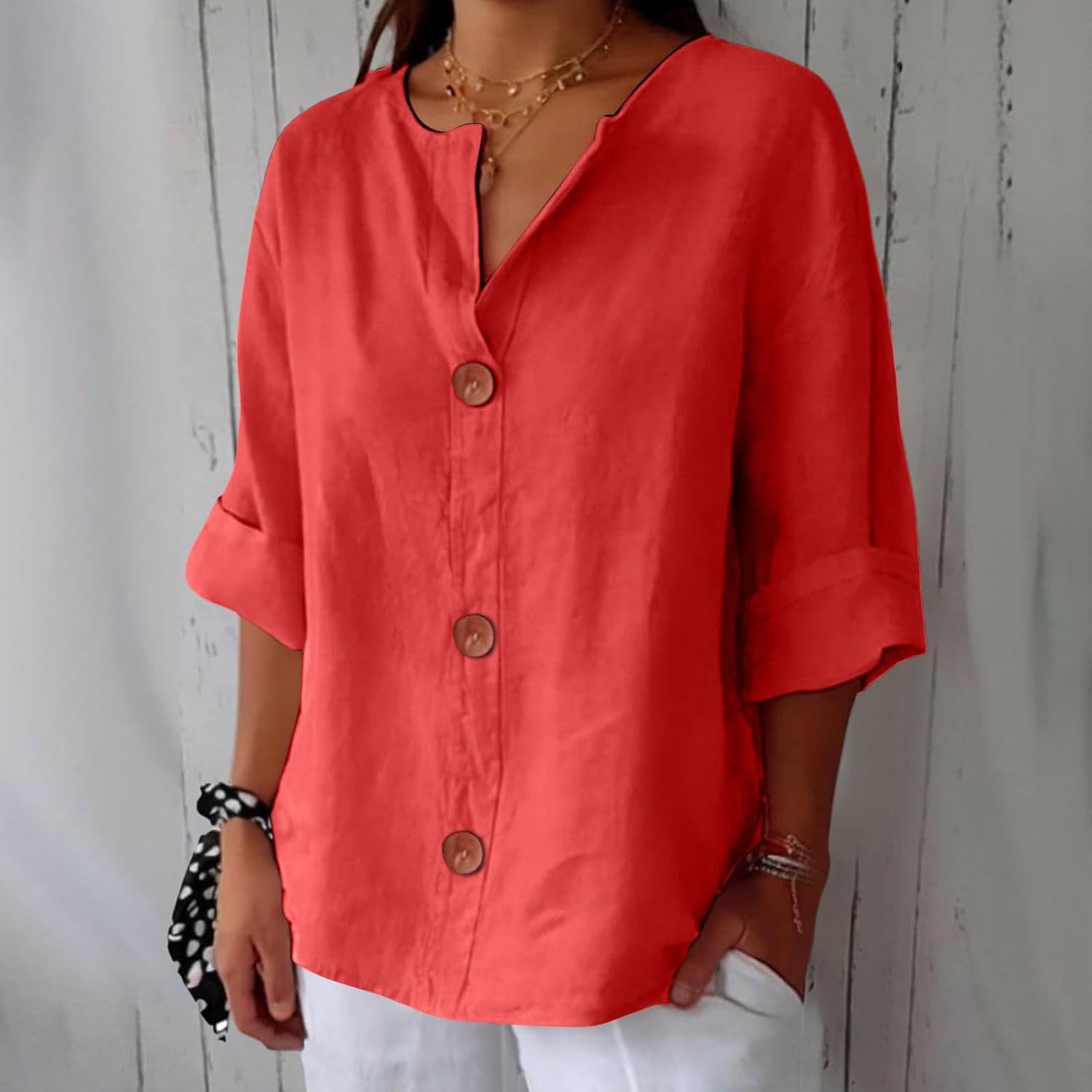 Chemise en Lin Large pour Femme - Emilia Lane