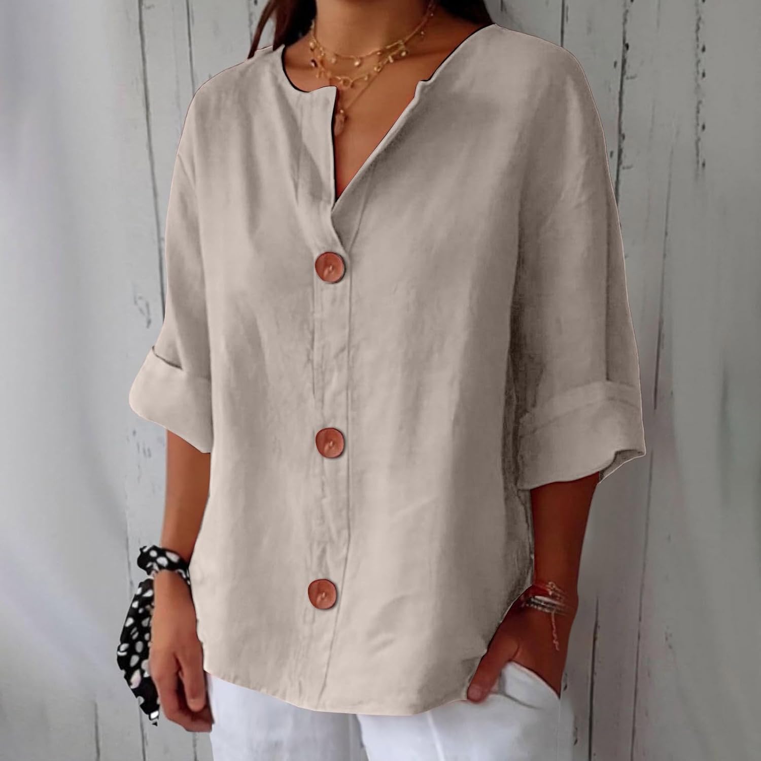 Chemise en Lin Large pour Femme - Emilia Lane