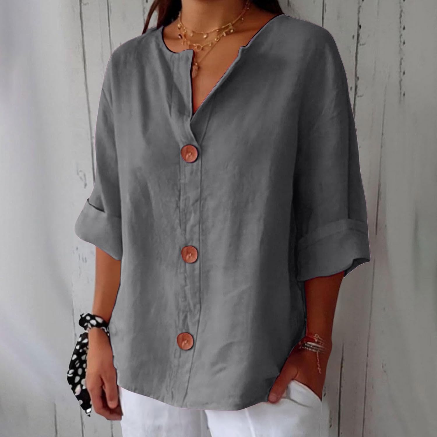 Chemise en Lin Large pour Femme - Emilia Lane