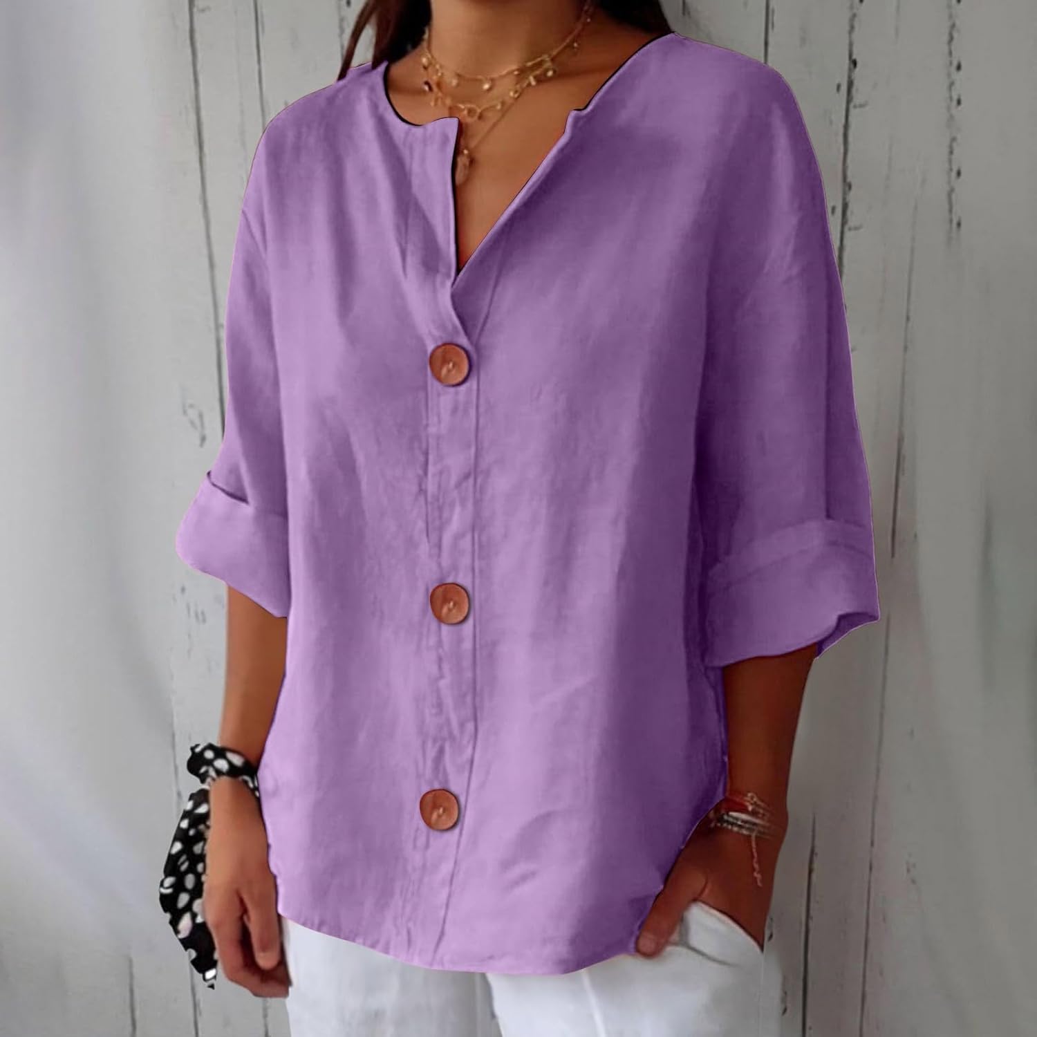 Chemise en Lin Large pour Femme - Emilia Lane