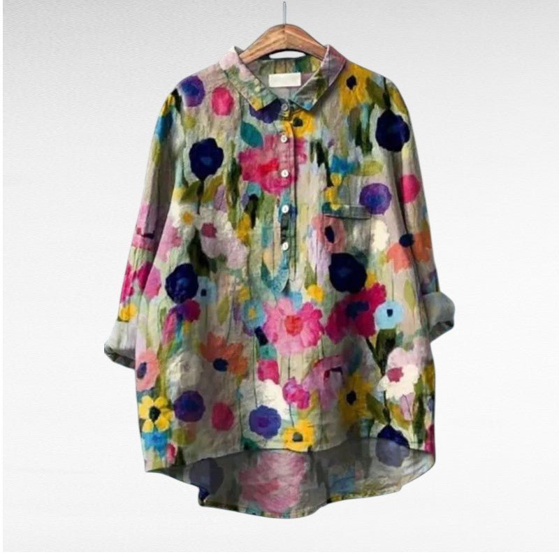 Chemise Longue Imprimée à Manches Longues pour Femmes - Emilia Lane
