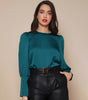 Chemise Satin à Manches Longues pour Femme - Emilia Lane