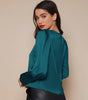 Chemise Satin à Manches Longues pour Femme - Emilia Lane