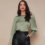Chemise Satin à Manches Longues pour Femme - Emilia Lane