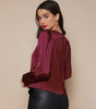Chemise Satin à Manches Longues pour Femme - Emilia Lane