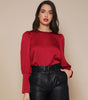 Chemise Satin à Manches Longues pour Femme - Emilia Lane