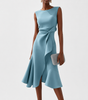 Sleeveless Midi Dress with Draped Detail for Women | Perfect for Going Out