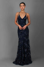 Sequin Long Dress with Straps and V-Neck for Women | Perfect for Going Out