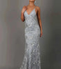Sequin Long Dress with Straps and V-Neck for Women | Perfect for Going Out