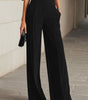 Three-Piece Set with Sheer Blouse and Wide-Leg Pants for Women | Ideal for Banquets