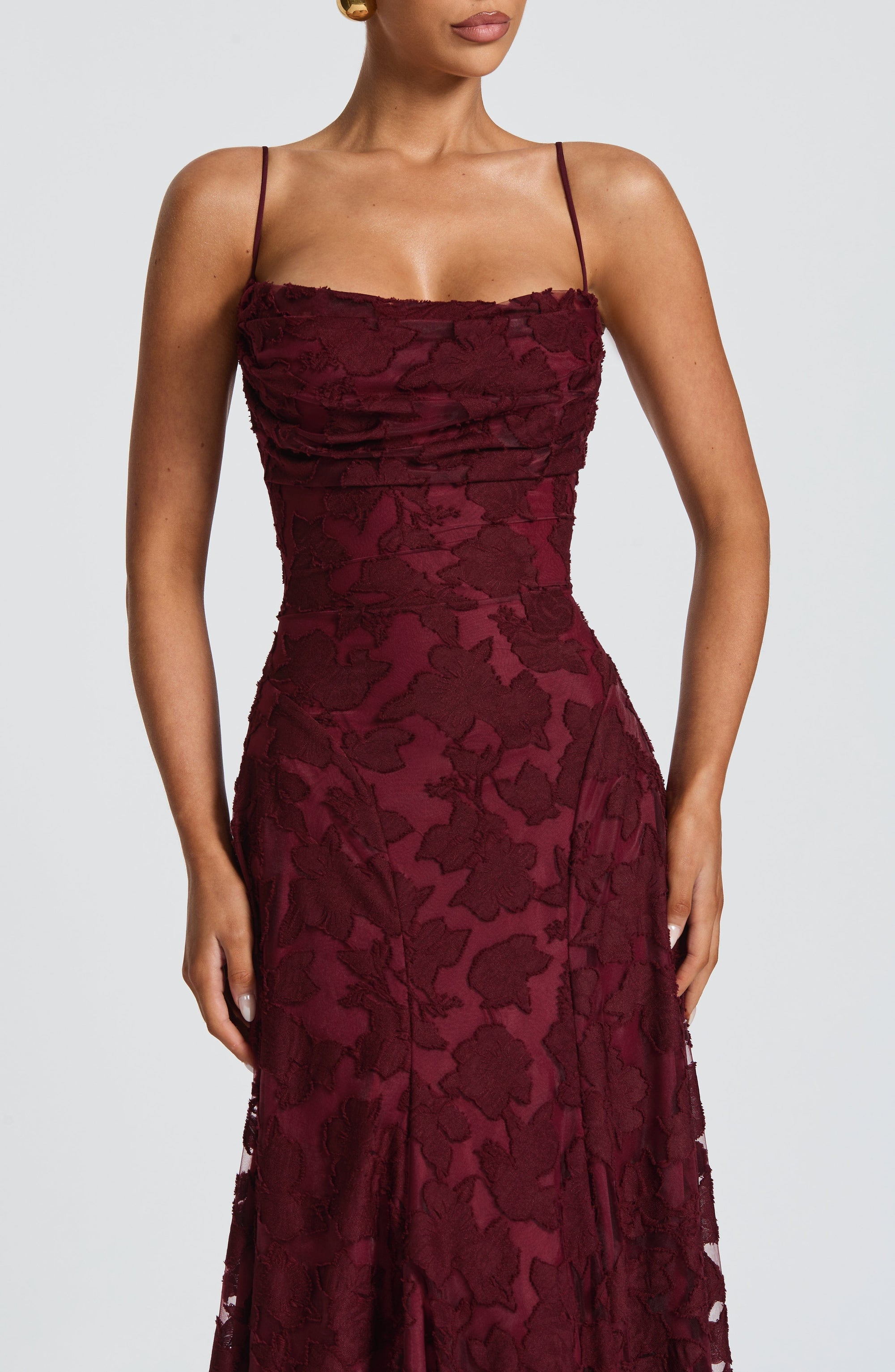 Draped Long Floral Pattern Dress with Straps for Women | Perfect for Outings