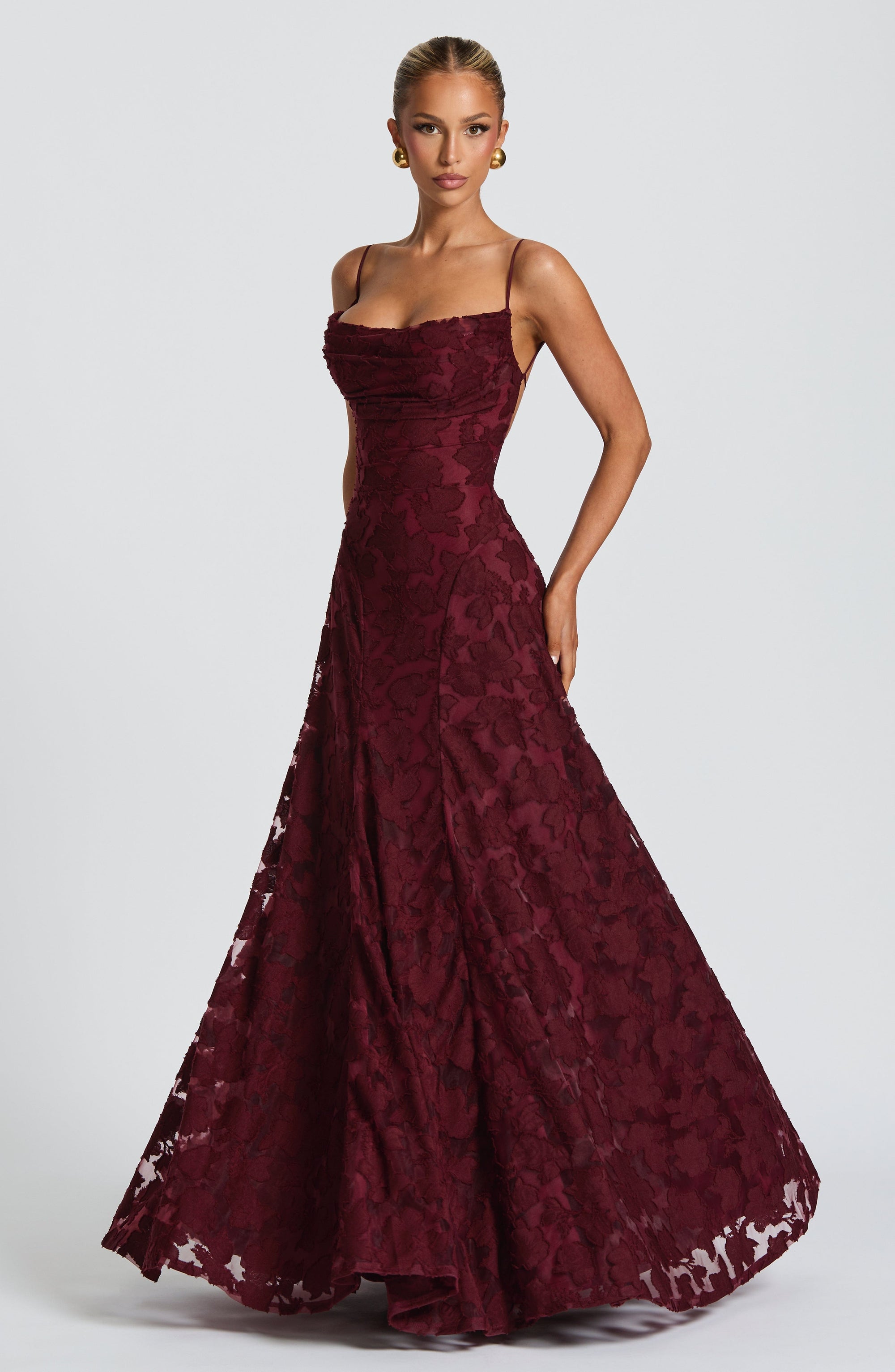 Draped Long Floral Pattern Dress with Straps for Women | Perfect for Outings