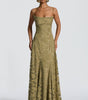 Draped Long Floral Pattern Dress with Straps for Women | Perfect for Outings