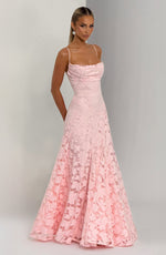 Draped Long Floral Pattern Dress with Straps for Women | Perfect for Outings