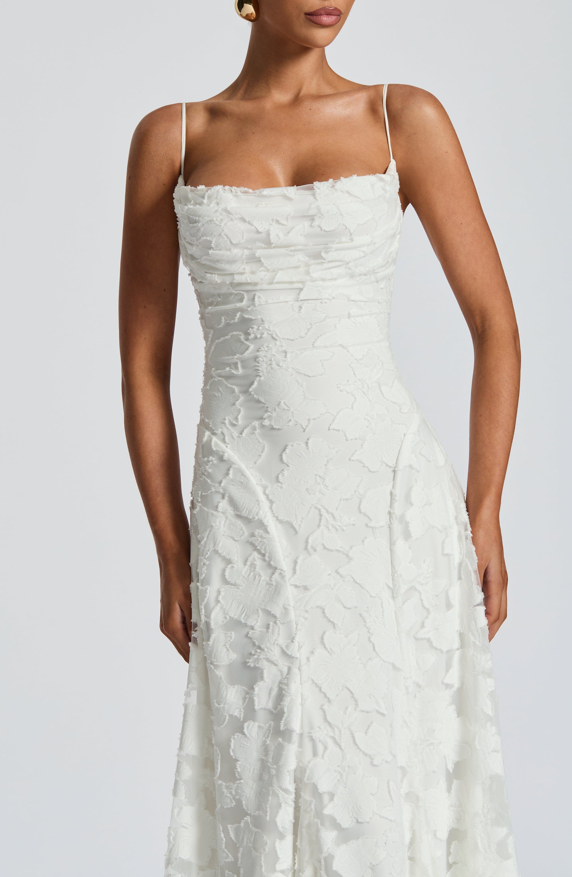 Draped Long Floral Pattern Dress with Straps for Women | Perfect for Outings