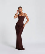 Long Dress with Wide Straps and Corset Detail for Women | Perfect for Going Out
