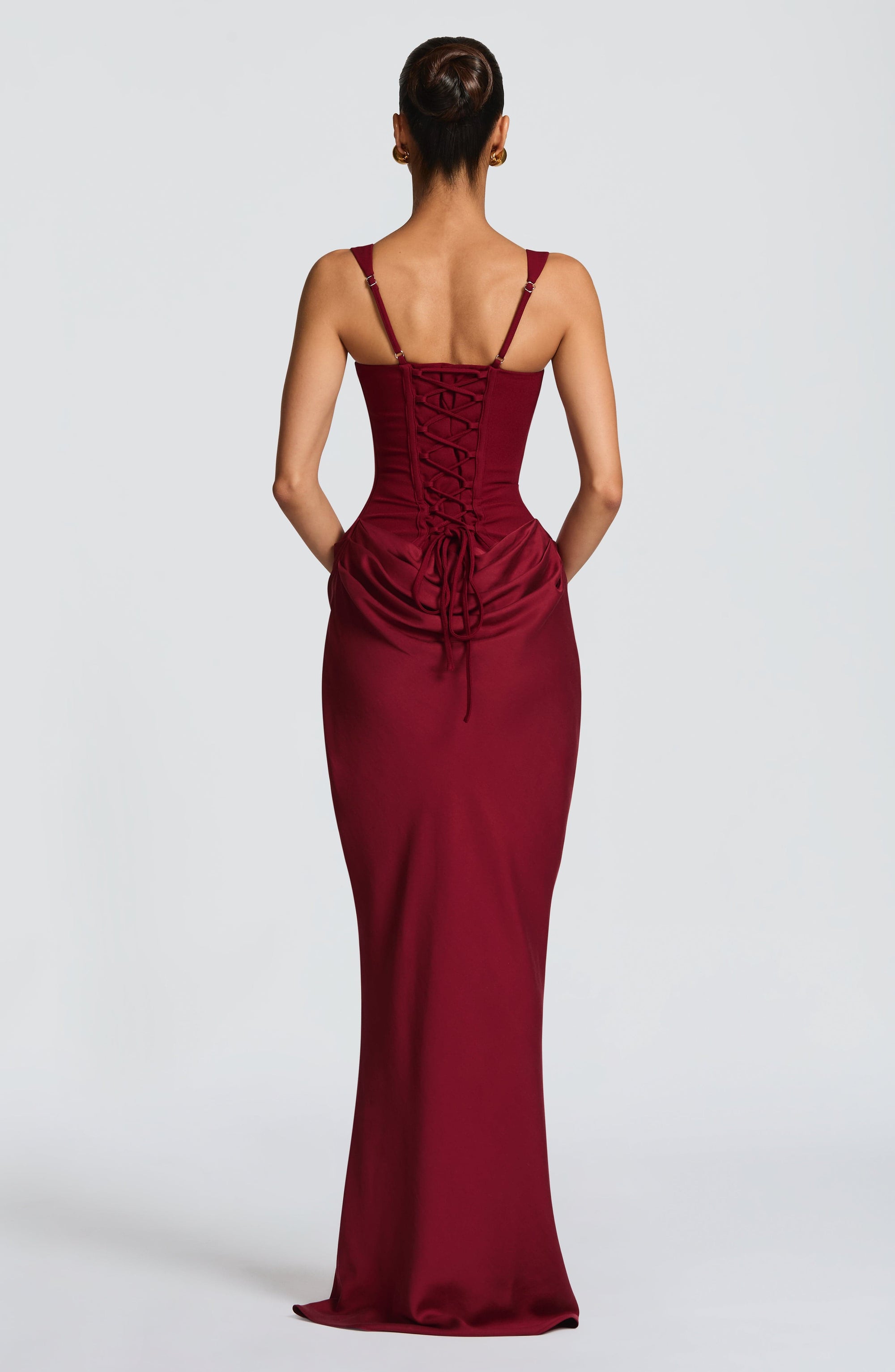 Long Dress with Wide Straps and Corset Detail for Women | Perfect for Going Out