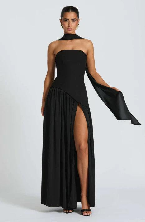 Asymmetrical Long Strapless Dress for Women | Perfect for Going Out