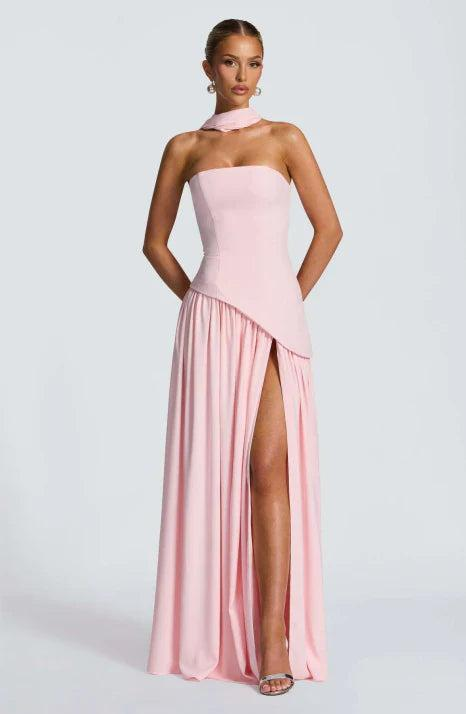 Asymmetrical Long Strapless Dress for Women | Perfect for Going Out