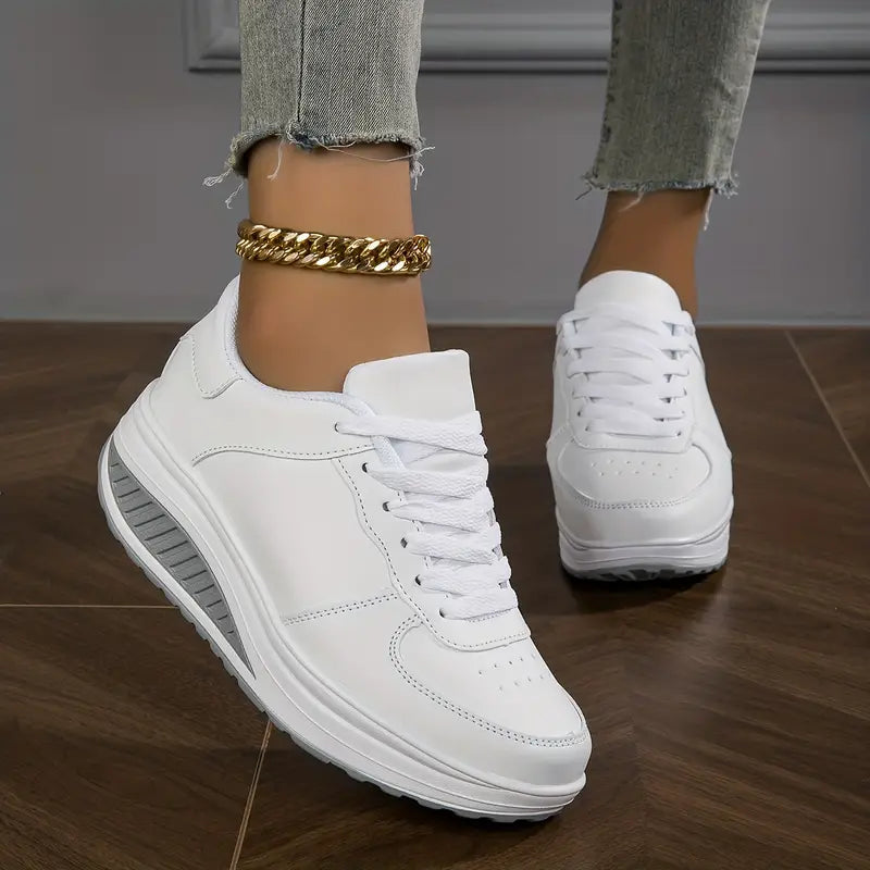 Comfortable Wedge Shoes in Faux Leather for Women
