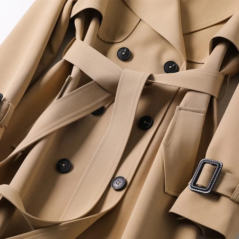 Long Cotton Trench Coat for Women