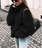 Oversized cotton turtleneck sweater in chunky knit