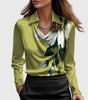Classic Collar Satin Blouse with Draped Neckline for Women | Ideal for the Office