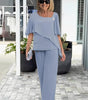 Elegant Two-Piece Set with Flutter Sleeves for Women | Ideal for Spring