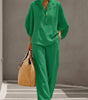 Flowy Batwing Sleeve Set with High-Waisted Pants for Women | Ideal for Summer