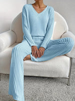 Ensemble Lounge Tricot Détente à Col V pour Femmes - Emilia Lane