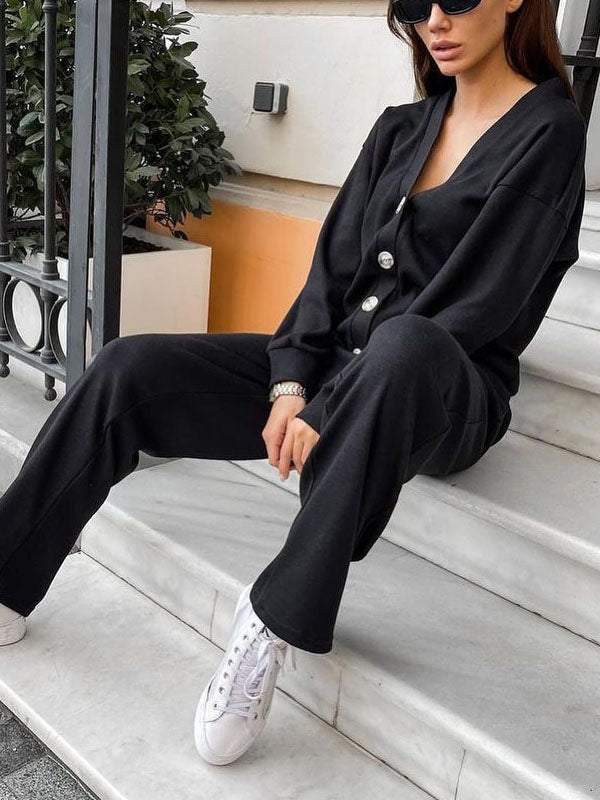 Ensemble Pantalon et Cardigan en Laine pour Femmes - Emilia Lane