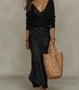 Ensemble Robe Midi Satinée et Pull en Laine pour Femme | Idéal pour le Quotidien - Emilia Lane