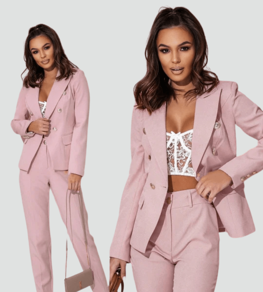 Ensemble Tailleur Double Boutonnage pour Femmes - Emilia Lane