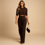 Ensemble Top et Pantalon Tailleur pour Femmes - Emilia Lane