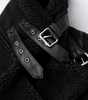 Women's Loose-Fit Suede Aviator Jacket with Belt