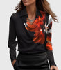 Classic Collar Satin Blouse with Draped Neckline for Women | Ideal for the Office
