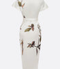 Belted Printed Midi Dress for Women