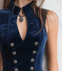 Gilet en velours à col montant et double boutonnage pour Femme - Emilia Lane