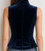 Gilet en velours à col montant et double boutonnage pour Femme - Emilia Lane