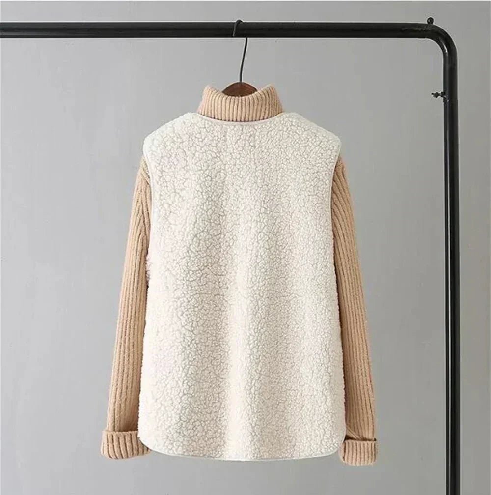 Gilet Sans Manches en Sherpa Effet Mouton pour Femme - Emilia Lane