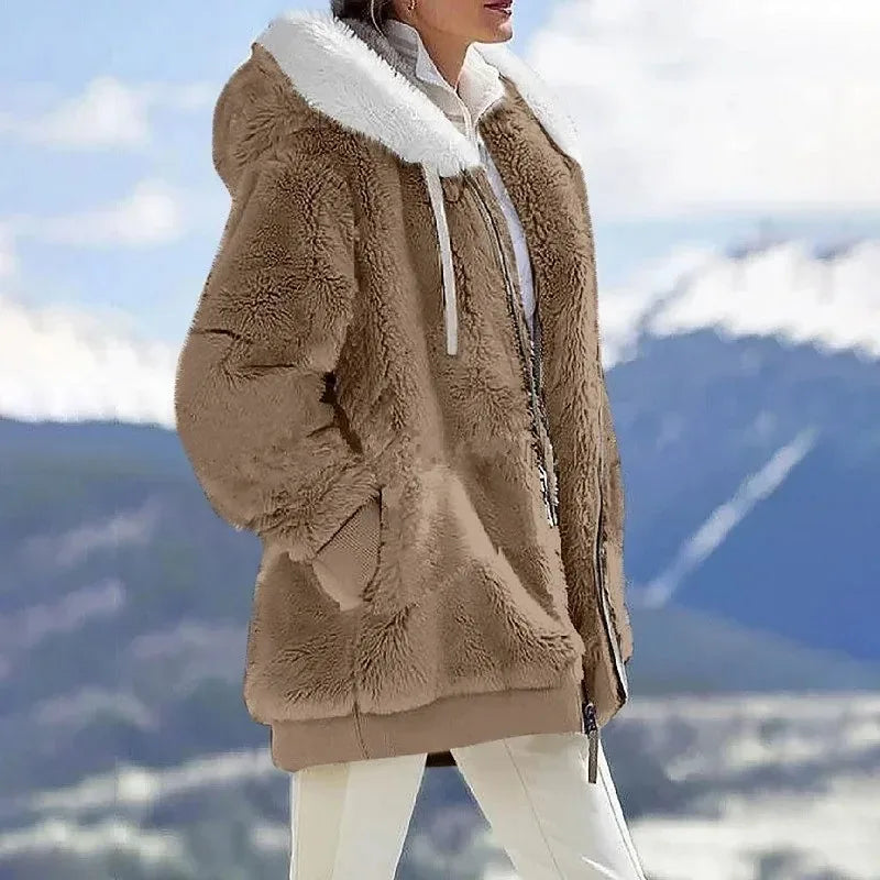 Oversized Fleece Hoodie Jacket for Women