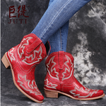 Women's Santiag Ankle Boots with Heel