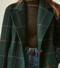 Plaid Wool-Effect Fabric Coat for Women