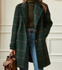 Plaid Wool-Effect Fabric Coat for Women