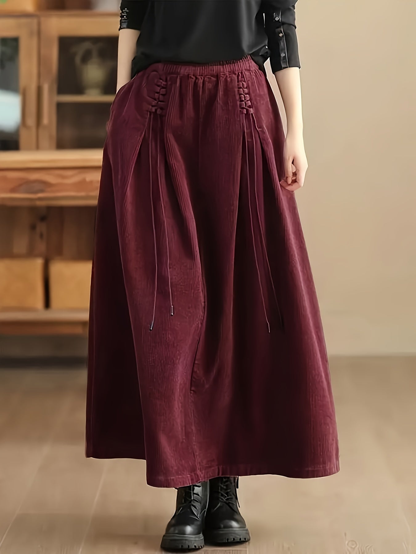 Jupe Maxi en Velours Côtelé pour Femme - Emilia Lane