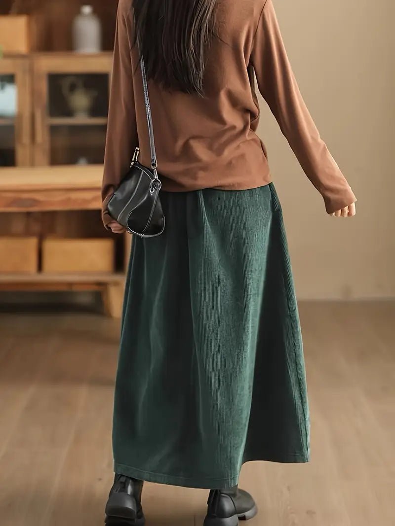 Jupe Maxi en Velours Côtelé pour Femme - Emilia Lane