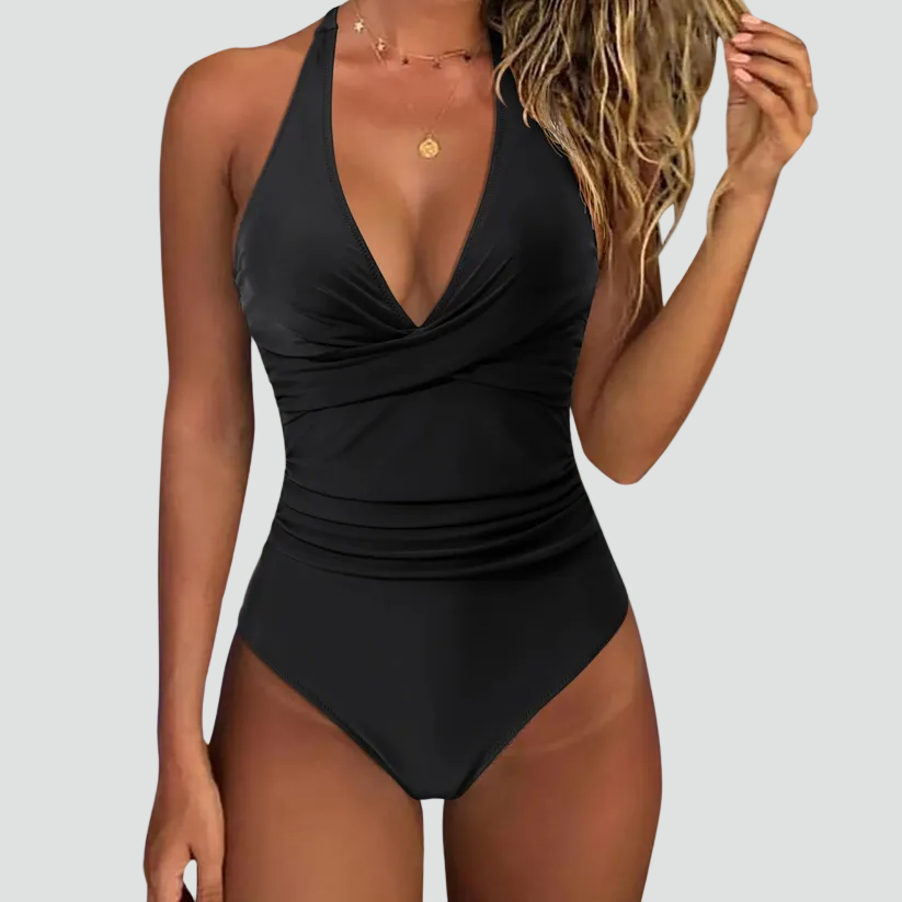 One-Piece Swimsuit with V-Neck Sculpting Design for Women | Perfect for Summer