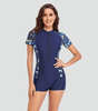 Maillot de Bain Une Pièce à Manches Courtes et Fermeture Éclair pour Femme | Idéale pour l'Été - Emilia Lane
